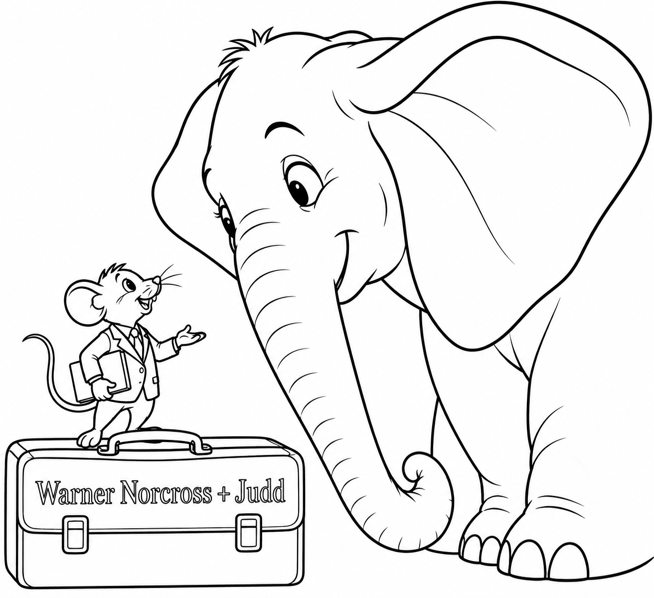 Tiny mouse attorney advises an enormous listening elephant