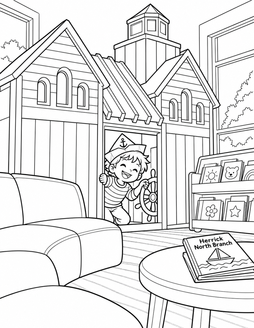 Lighthouse Captain — Free Coloring Page | Hometown Coloring Book