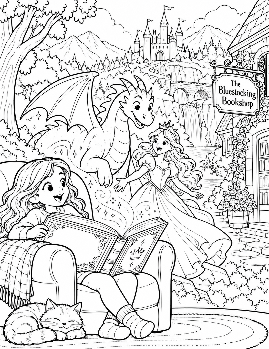 The book opens into a playful kingdom around the reader.