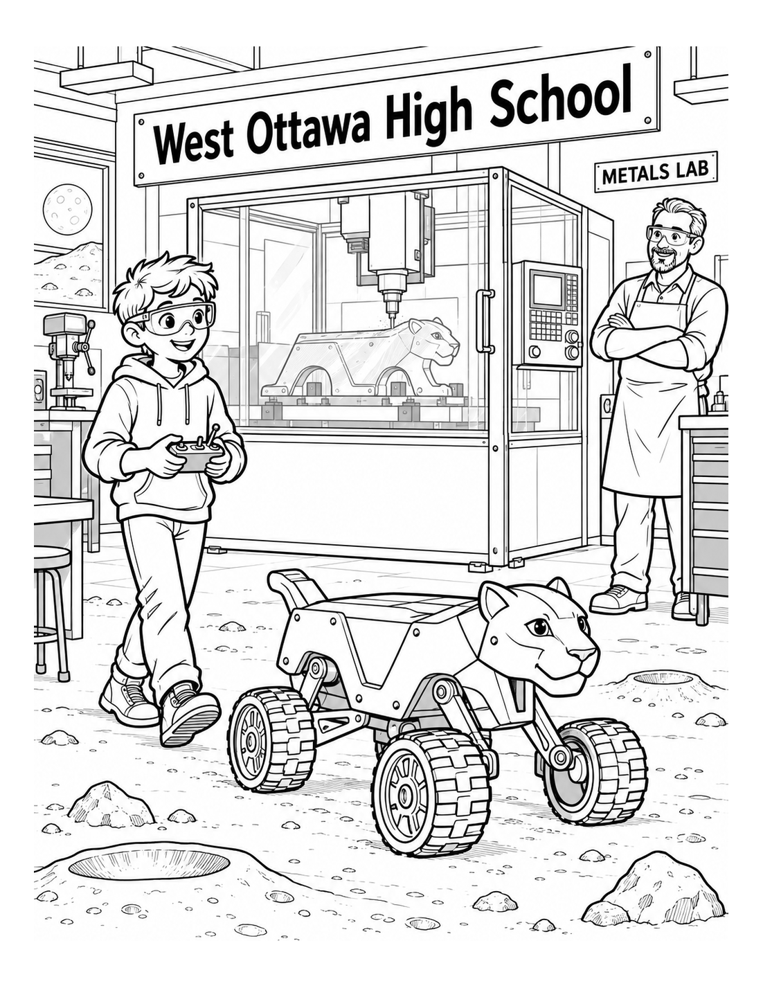 school metalwork becomes a Panther lunar rover
