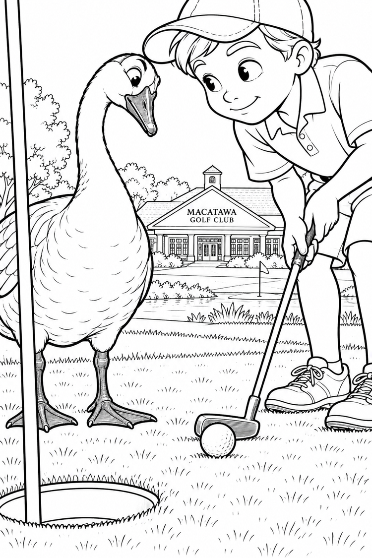 Macatawa Golf Club — Free Coloring Page | Hometown Coloring Book