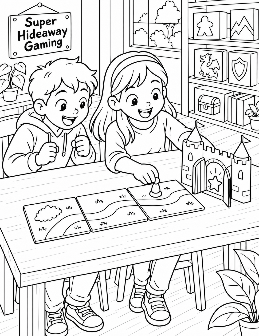 The open toy-castle gate revealing a star at the end of a simple game path is the attraction.