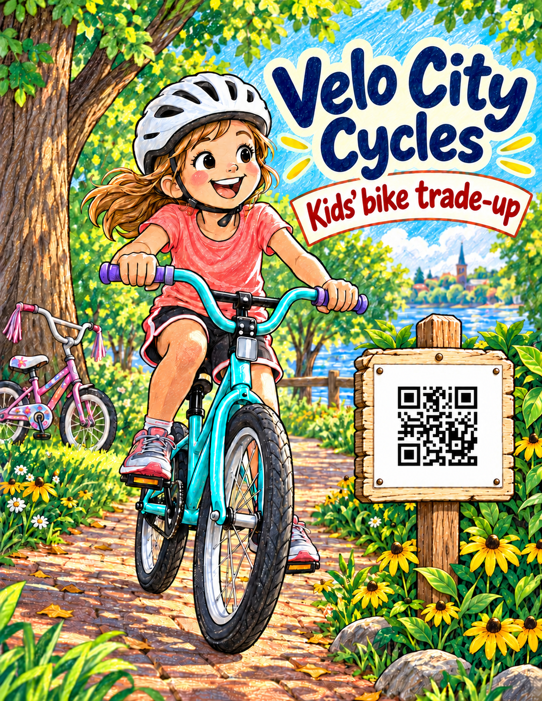 Velo City Cycles full-color back-cover sample