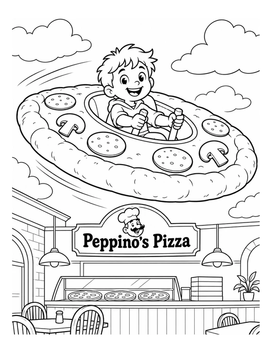 pizza dough becomes a child-piloted saucer glider